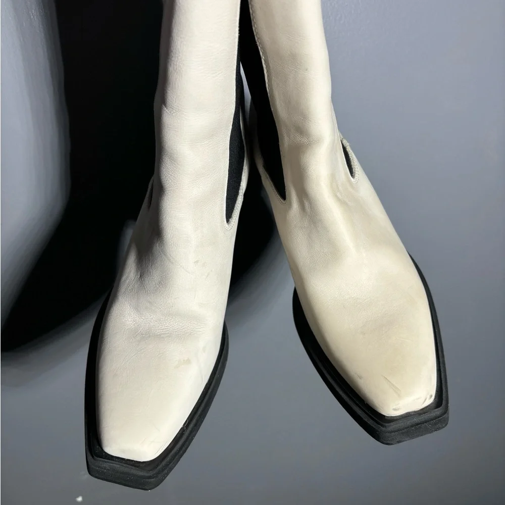 Free People Huntley High Ankle Western Boots in Bone Size EU 38 - Picture 7 of 10